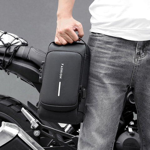 Mochila de Ombro Anti-Furto com Senha USB Slim Bag