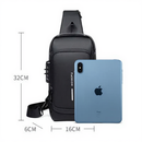 Mochila de Ombro Anti-Furto com Senha USB Slim Bag