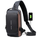 Mochila de Ombro Anti-Furto com Senha USB Slim Bag