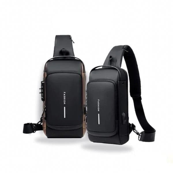 Mochila de Ombro Anti-Furto com Senha USB Slim Bag