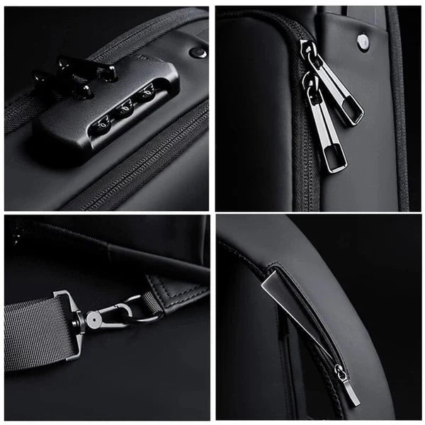 Mochila de Ombro Anti-Furto com Senha USB Slim Bag